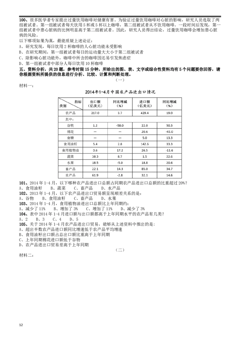2015年山东公务员考试《行测》卷_34省+国考真题_此文件夹为word版,不推荐使用_此word版为,不推荐使用_此word版为,不推荐使用_此word版为,不推荐使用