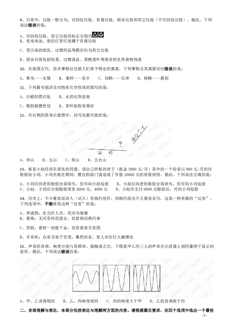 2018年421联考《行测》真题（宁夏卷）_34省+国考真题_34省考+国考pdf版推荐用这个版本_34省行测+申论真题pdf推荐用这个版本_宁夏公务员考试真题pdf版赠送,供参考,无下单链接