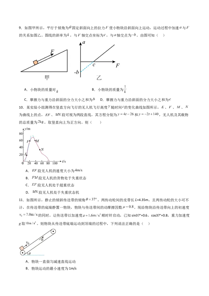 综合测试02相互作用运动与力的关系（原卷版）_4.2025物理总复习_2025年新高考资料_一轮复习_备战2025年高考物理一轮复习考点帮（新高考通用）