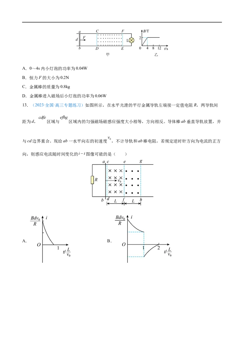 难点22电磁感应中的电路及图像问题&mdash;&mdash;全攻略备战2023年高考物理一轮重难点复习（原卷版）_4.2025物理总复习_2023年新高复习资料_一轮复习
