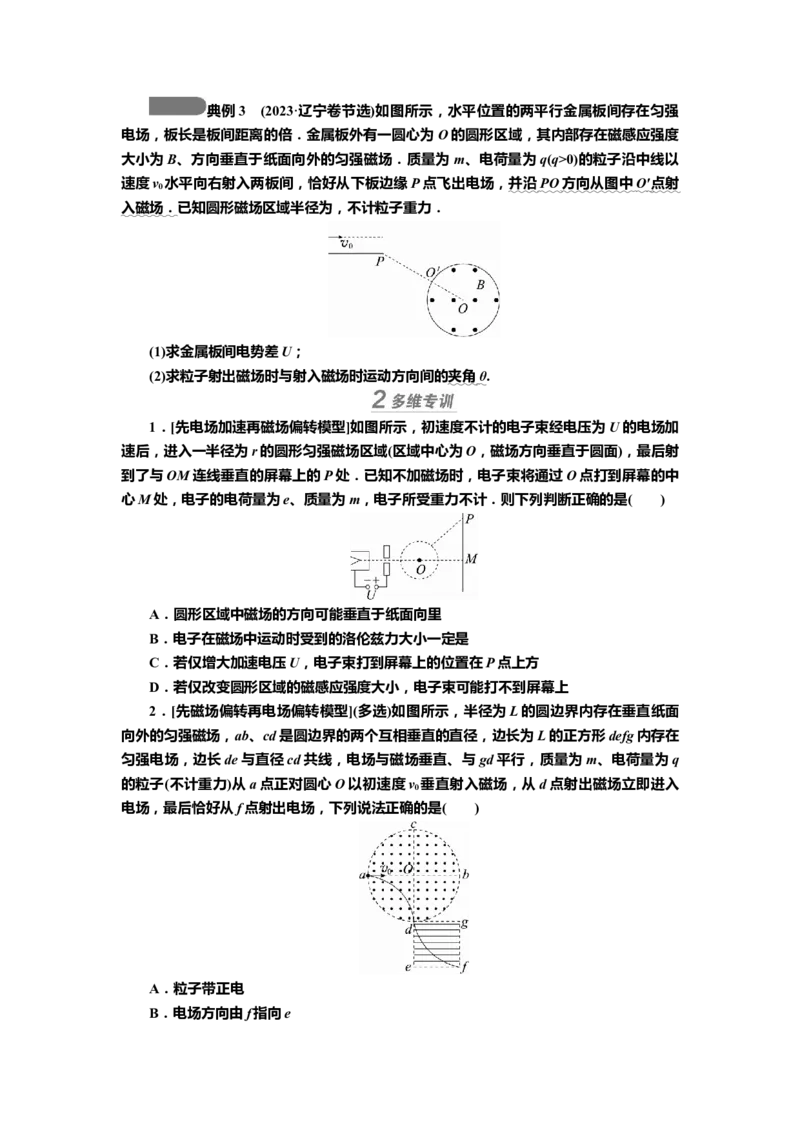 讲义第九章专题九　带电粒子在组合场中的运动（含解析）_4.2025物理总复习_2025年新高考资料_专项复习_2025届高考物理知识梳理课件ppt+讲义（完结）