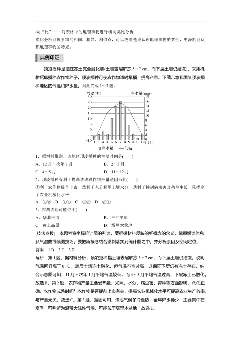 2023年高考地理二轮复习（新高考版）第3部分素养提升1技法4　统计图表类_9.2025地理总复习_2023年新高考复习资料_二轮复习_2023年高考地理二轮复习讲义+课件（新高考版）