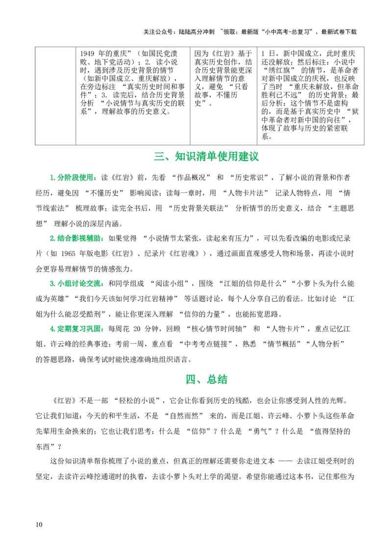第02讲《红岩》整本书阅读(清单）-上好课2026年中考语文一轮复习名著阅读(全国通用)_02中考总复习（2026版更新中）_01-语文-中考总复习_2026年中考复习（更新中）