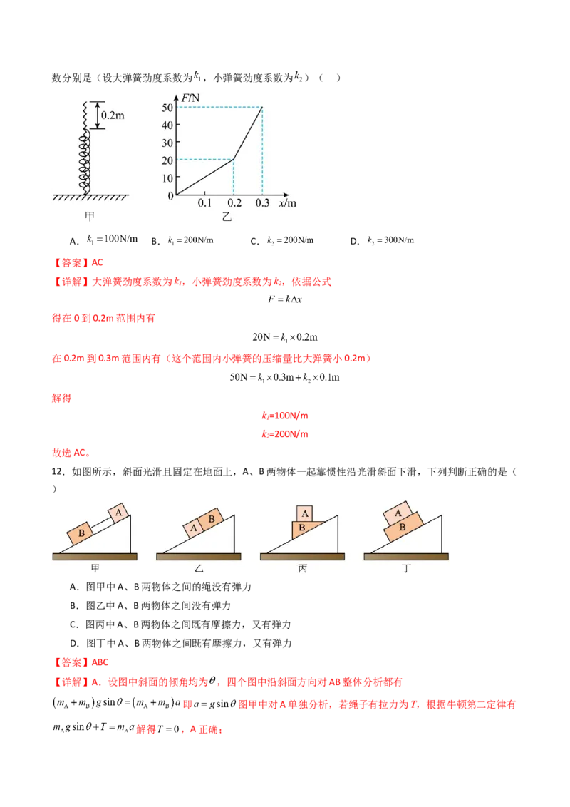 考点06重力弹力摩擦力（核心考点精讲精练）（解析版）_4.2025物理总复习_2025年新高考资料_一轮复习_备战2025年高考物理一轮复习考点帮（新高考通用）