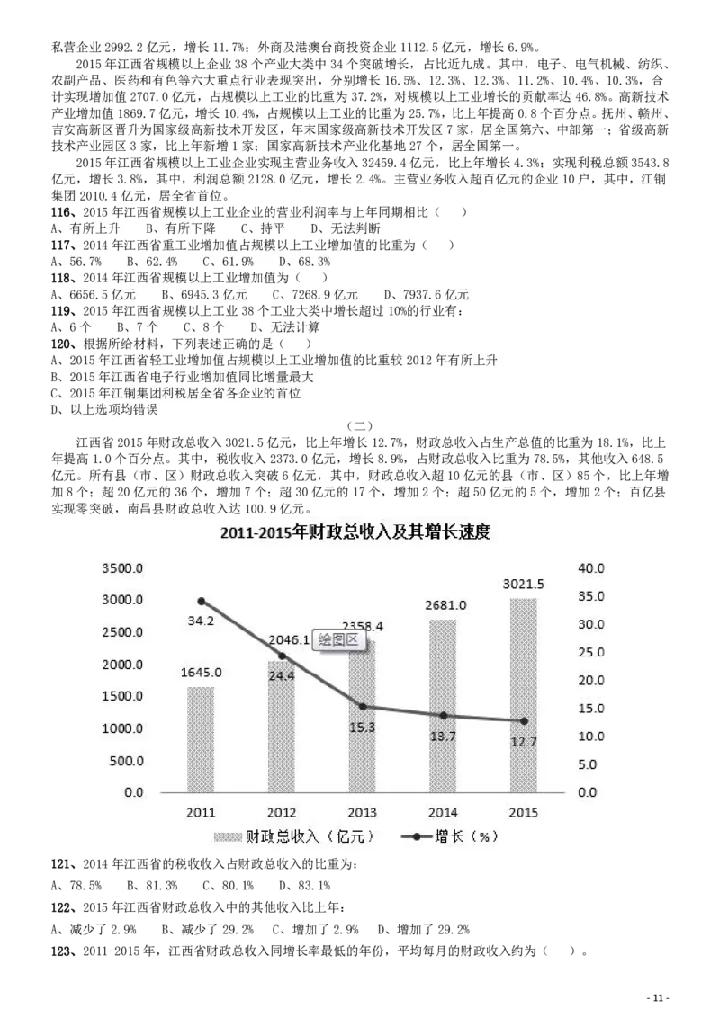 2017年422公务员联考《行测》真题（江西卷）_34省+国考真题_34省考+国考pdf版推荐用这个版本_34省行测+申论真题pdf推荐用这个版本_江西公务员考试真题pdf版_题目