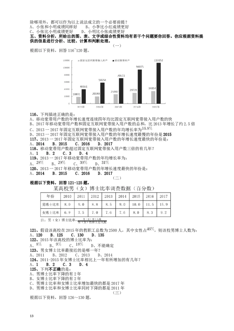 2018年421联考《行测》真题（江西卷）_34省+国考真题_此文件夹为word版,不推荐使用_此word版为,不推荐使用_此word版为,不推荐使用_江西公务员考试真题word版