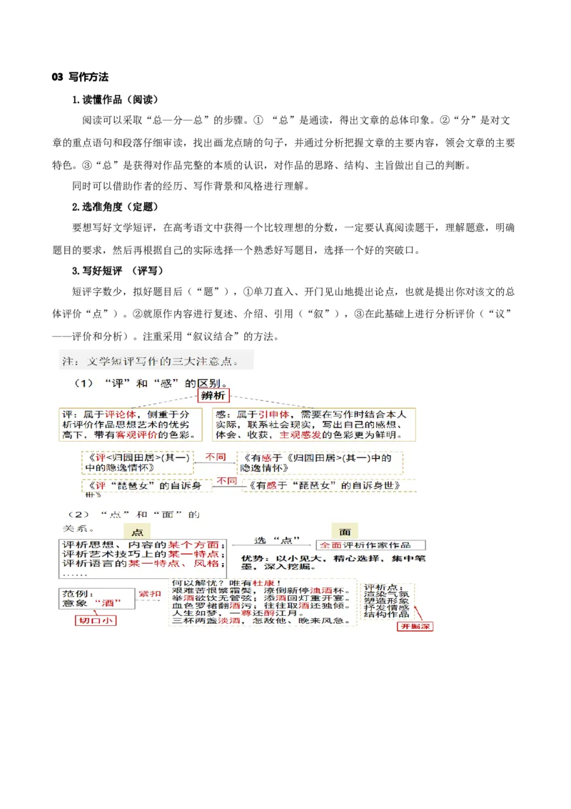 专题03+生命的诗意（素材精选+学写文学短评）-2025年高考语文百日冲刺之教材主题作文预测++_1.2025语文总复习_2025年新高考资料_一轮复习_必修上册