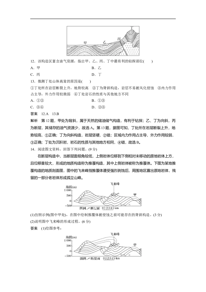 2023年高考地理一轮复习（全国版）必修1第5章第1讲课时29　山地的形成_9.2025地理总复习_赠品通用版（老高考）复习资料_一轮复习_2023年高考地理一轮复习讲义+课件（全国版）