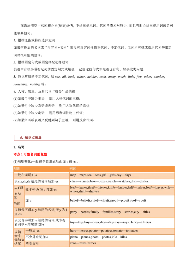 专题01高频语法之名词、代词、冠词、介词与语法填空（解析版）_3.2025英语总复习_2024年新高考资料_2.2024二轮复习_2024年高考英语二轮热点题型归纳与变式演练（新高考通用）