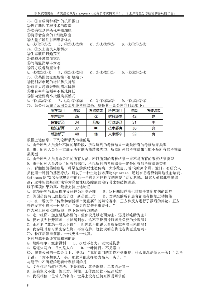 2018年421联考《行测》真题（吉林乙级）_34省+国考真题_此文件夹为word版,不推荐使用_此word版为,不推荐使用_此word版为,不推荐使用_吉林公务员考试真题word版