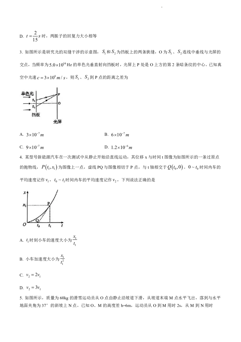 菏泽期末-物理试题_4.2025物理总复习_2023年新高复习资料_3物理高考模拟题_新高考_2023山东省菏泽市高三上学期期末考试物理_2023山东省菏泽市高三上学期期末考试物理