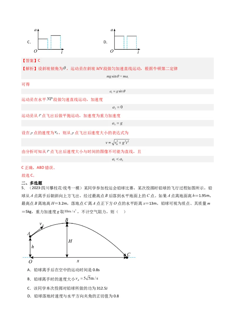 重难点03运动的合成与分解　抛体运动（解析版）_4.2025物理总复习_2024年新高考资料_3.2024专项复习_2024年高考物理热点&middot;重点&middot;难点专练（新高考专用）
