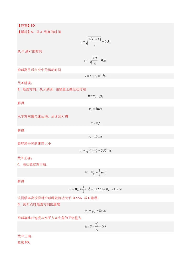 重难点03运动的合成与分解　抛体运动（解析版）_4.2025物理总复习_2024年新高考资料_3.2024专项复习_2024年高考物理热点&middot;重点&middot;难点专练（新高考专用）