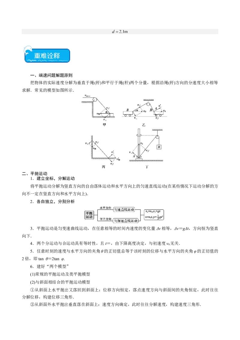 重难点03运动的合成与分解　抛体运动（解析版）_4.2025物理总复习_2024年新高考资料_3.2024专项复习_2024年高考物理热点&middot;重点&middot;难点专练（新高考专用）