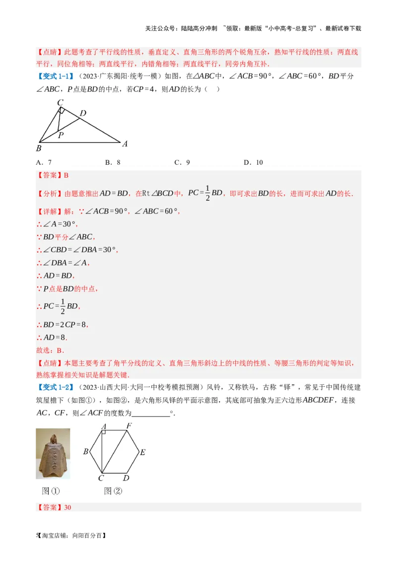 第19讲直角三角形（讲义）（解析版）_02中考总复习（2026版更新中）_02-数学-中考总复习_2024年中考复习资料_一轮复习资料_配套讲义（原卷版+解析版）_教师版（含答案解析）