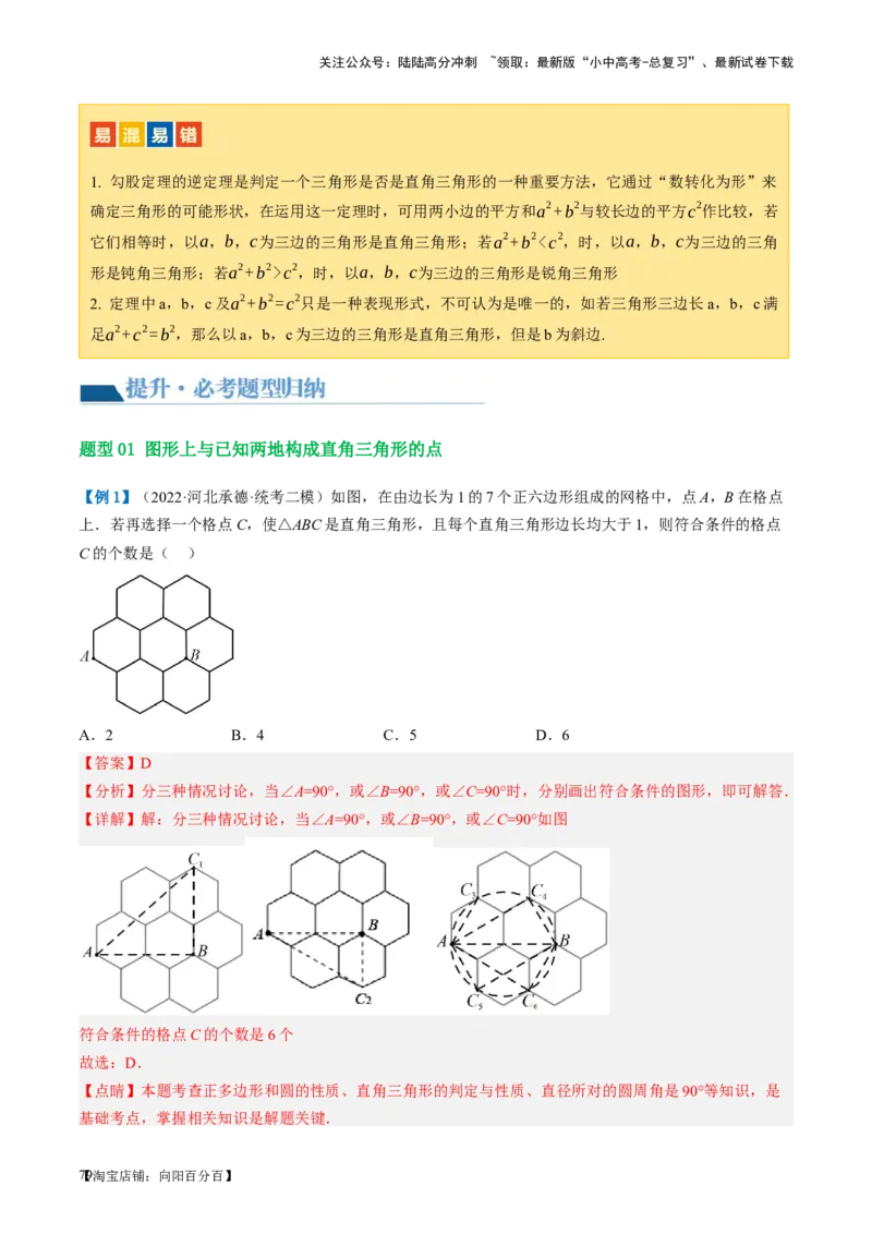 第19讲直角三角形（讲义）（解析版）_02中考总复习（2026版更新中）_02-数学-中考总复习_2024年中考复习资料_一轮复习资料_配套讲义（原卷版+解析版）_教师版（含答案解析）