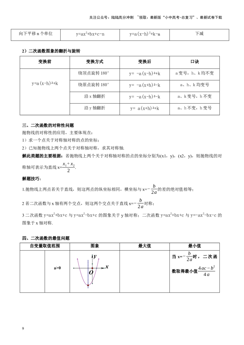 第13讲二次函数图象与性质（讲义）（原卷版）_02中考总复习（2026版更新中）_02-数学-中考总复习_2024年中考复习资料_一轮复习资料_配套讲义（原卷版+解析版）