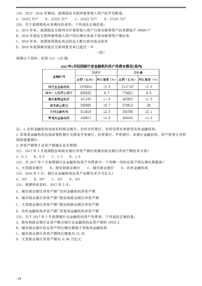 2018年421联考《行测》真题（湖北卷）_34省+国考真题_34省考+国考pdf版推荐用这个版本_34省行测+申论真题pdf推荐用这个版本_湖北公务员考试真题pdf版_题目