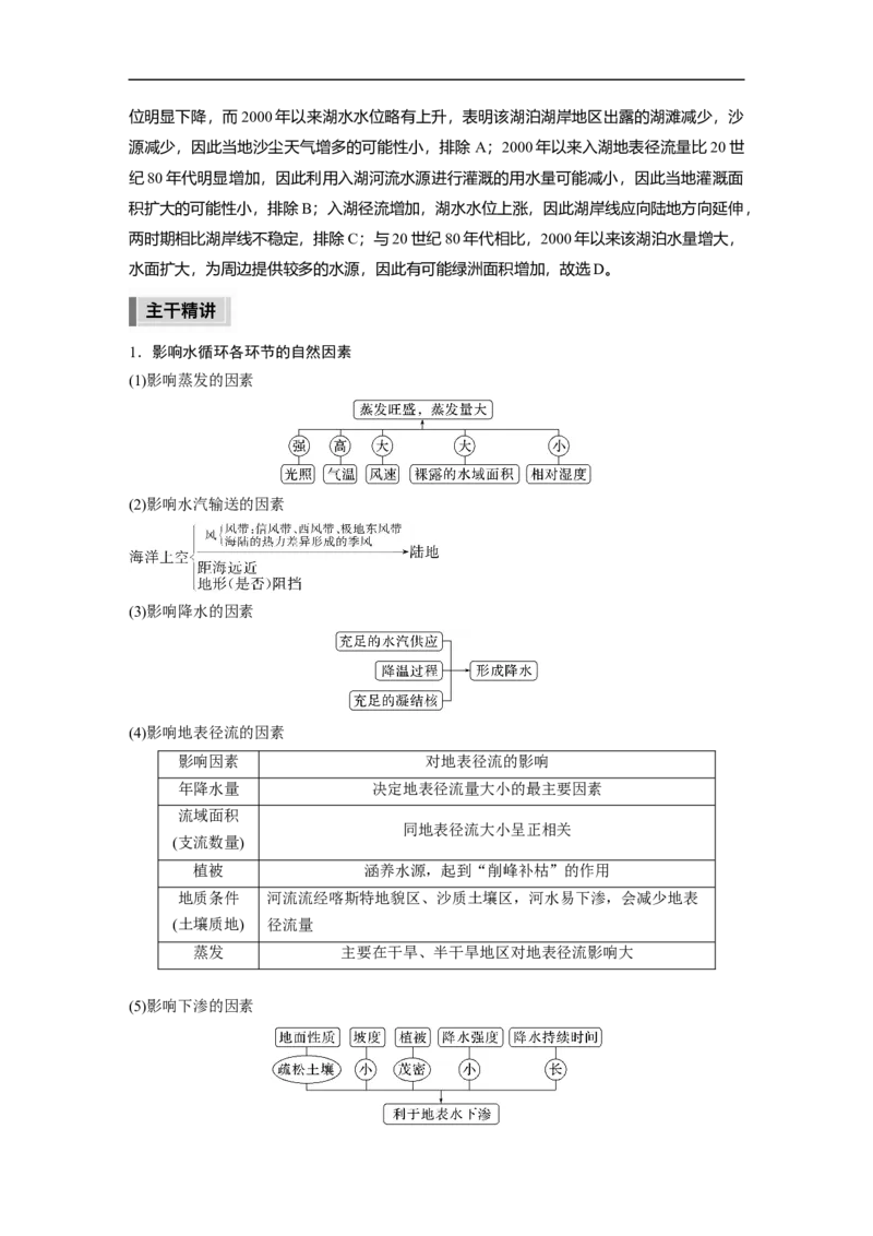 2023年高考地理二轮复习（全国版）第1部分专题突破专题3考点1　水循环_9.2025地理总复习_赠品通用版（老高考）复习资料_二轮复习_2023年高考地理二轮复习讲义+课件（全国版）