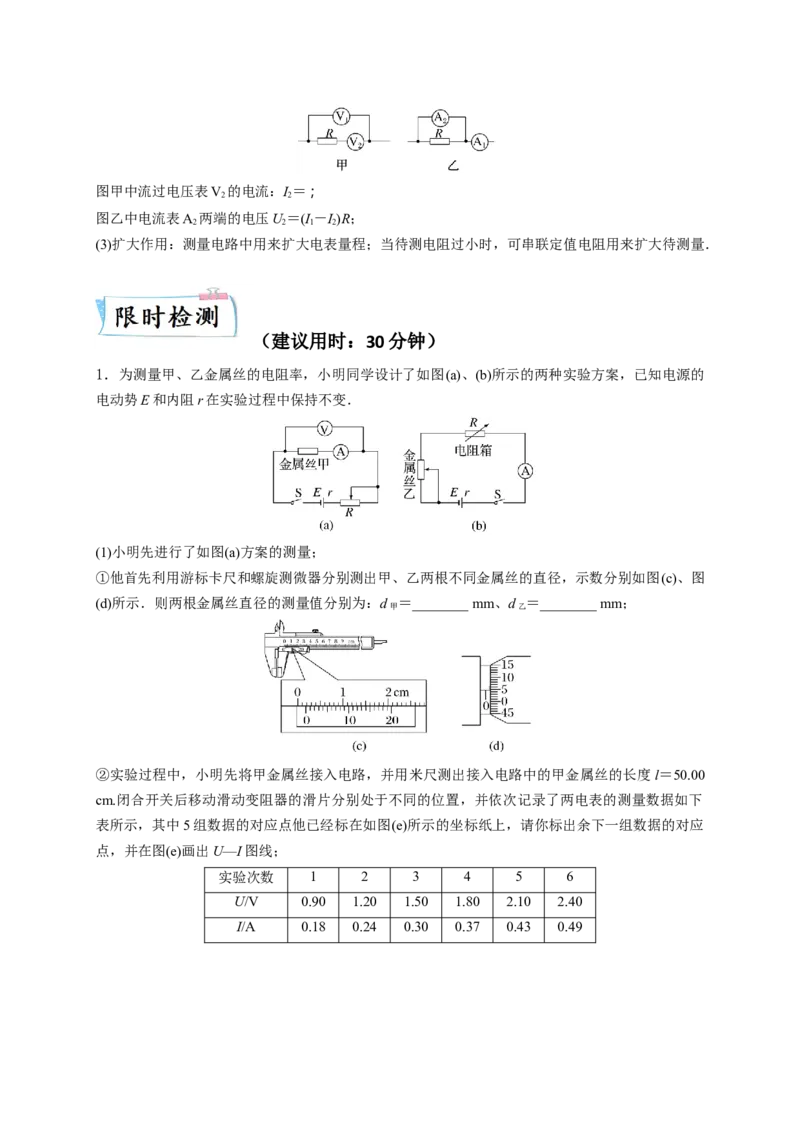重难点14电学实验-2023年高考物理热点&middot;重点&middot;难点专练（全国通用）（解析版）_4.2025物理总复习_赠品通用版（老高考）复习资料_专项复习