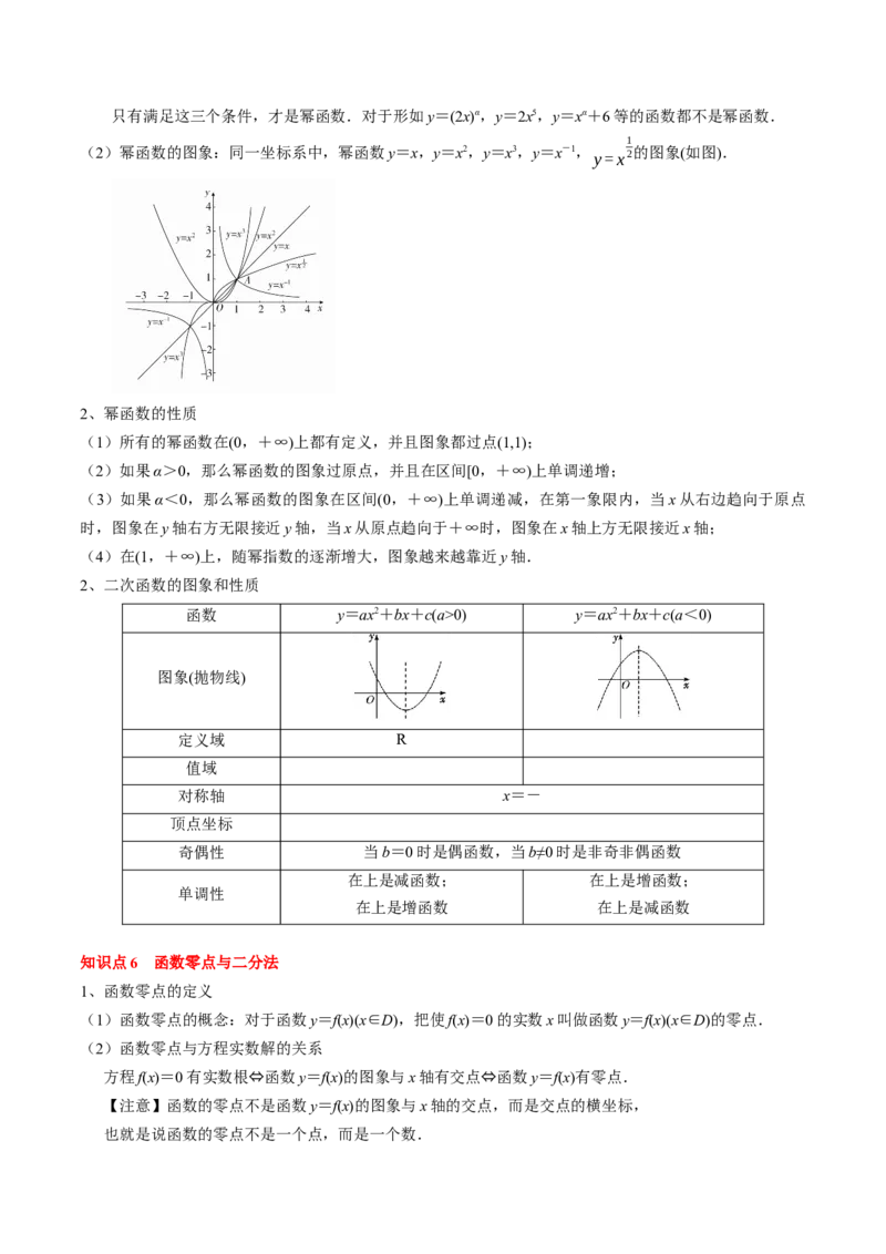 专题04指对幂函数及函数与方程（原卷版）_2.2025数学总复习_2024年新高考资料_1.2024一轮复习_2024年高考数学一轮复习知识清单（新高考专用）