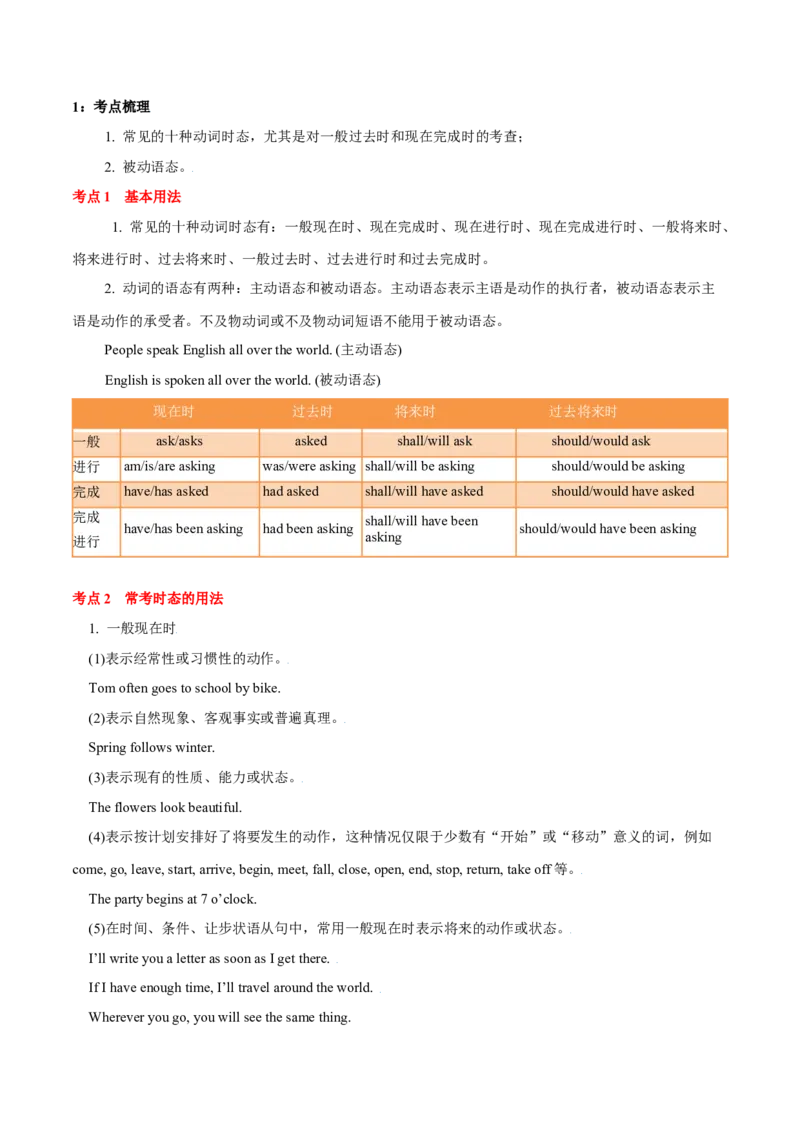 专题03高频语法之动词的时态、语态与语法填空（原卷版）_3.2025英语总复习_2024年新高考资料_2.2024二轮复习_2024年高考英语二轮热点题型归纳与变式演练（新高考通用）