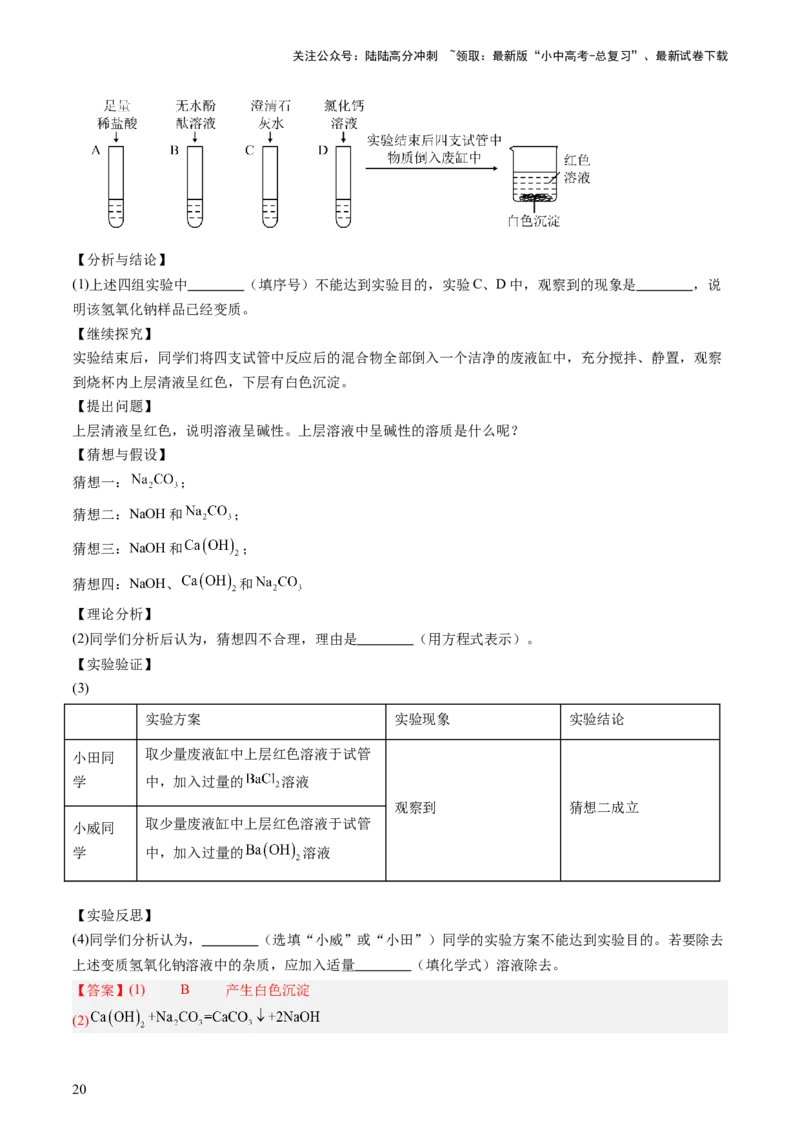 热点突破碱变质的研究（讲练）（解析版）_02中考总复习（2026版更新中）_05-化学-中考总复习_2025年中考复习资料_2025中考二轮课件ppt+讲义+练习化学_讲义+练习