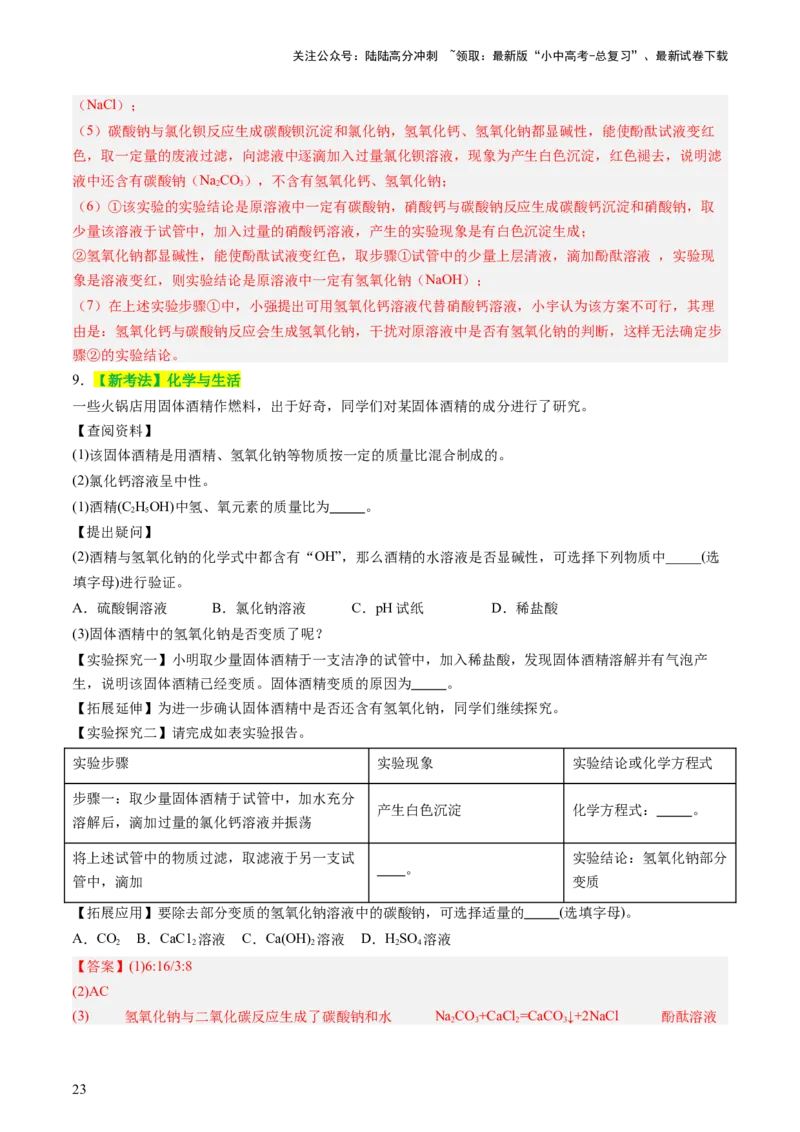 热点突破碱变质的研究（讲练）（解析版）_02中考总复习（2026版更新中）_05-化学-中考总复习_2025年中考复习资料_2025中考二轮课件ppt+讲义+练习化学_讲义+练习