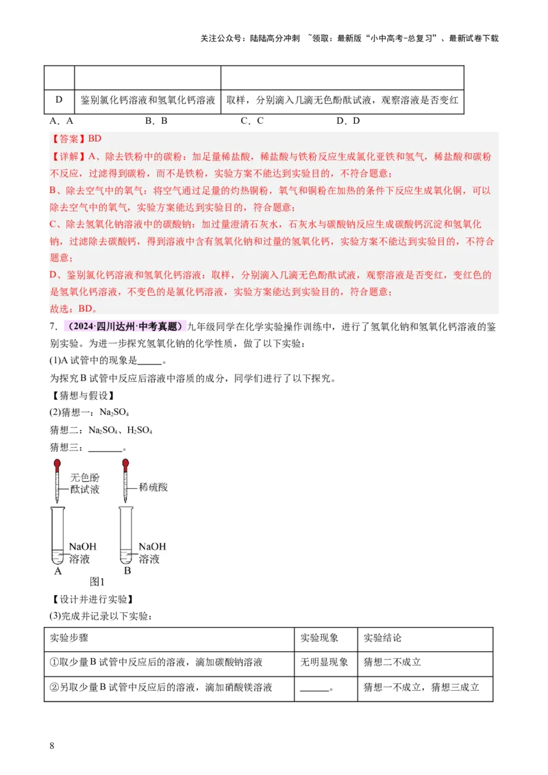 热点突破碱变质的研究（讲练）（解析版）_02中考总复习（2026版更新中）_05-化学-中考总复习_2025年中考复习资料_2025中考二轮课件ppt+讲义+练习化学_讲义+练习