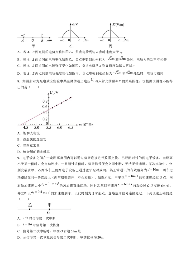 黄金卷05-赢在高考&middot;黄金8卷备战2024年高考物理模拟卷（湖北专用）（原卷版）_4.2025物理总复习_2024年新高考资料_4.2024高考模拟预测试卷