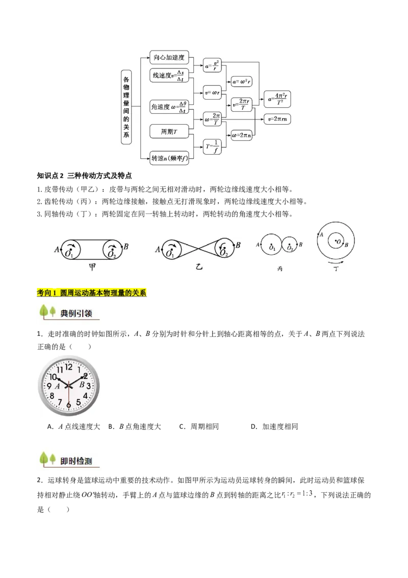 考点16圆周运动（核心考点精讲精练）（原卷版）_4.2025物理总复习_2025年新高考资料_一轮复习_备战2025年高考物理一轮复习考点帮（新高考通用）