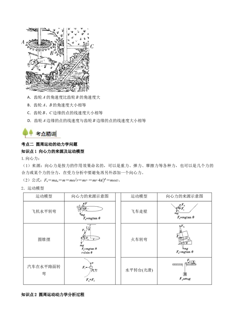 考点16圆周运动（核心考点精讲精练）（原卷版）_4.2025物理总复习_2025年新高考资料_一轮复习_备战2025年高考物理一轮复习考点帮（新高考通用）