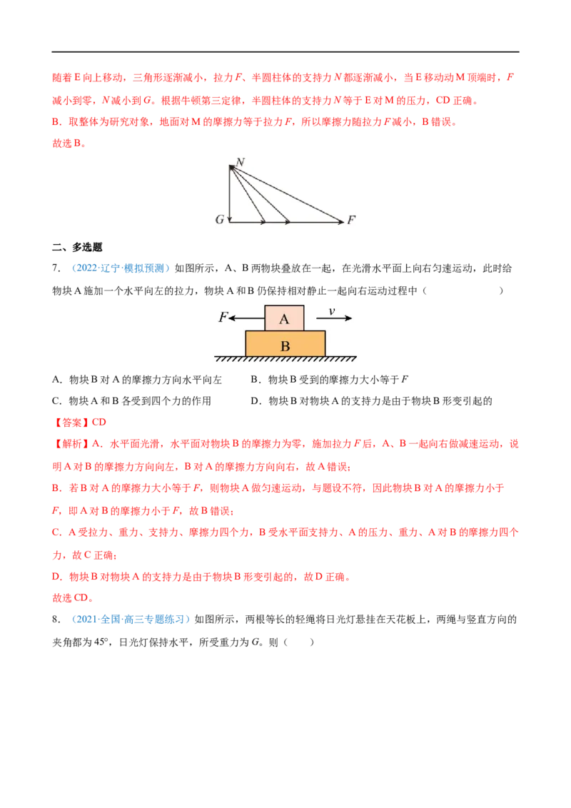 难点03受力分析　共点力平衡&mdash;&mdash;全攻略备战2023年高考物理一轮重难点复习（解析版）_4.2025物理总复习_2023年新高复习资料_一轮复习_全攻略备战2023年高考物理一轮重难点复习
