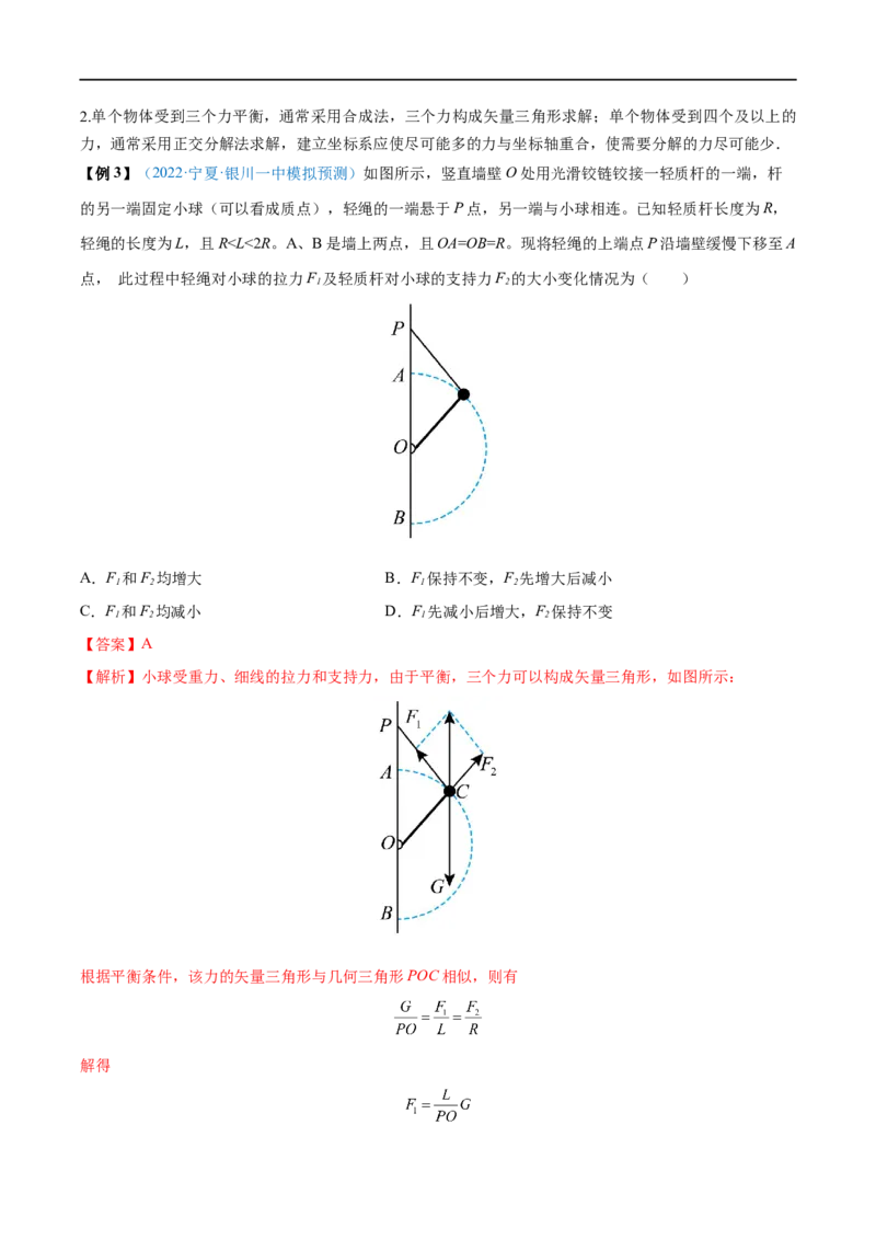 难点03受力分析　共点力平衡&mdash;&mdash;全攻略备战2023年高考物理一轮重难点复习（解析版）_4.2025物理总复习_2023年新高复习资料_一轮复习_全攻略备战2023年高考物理一轮重难点复习