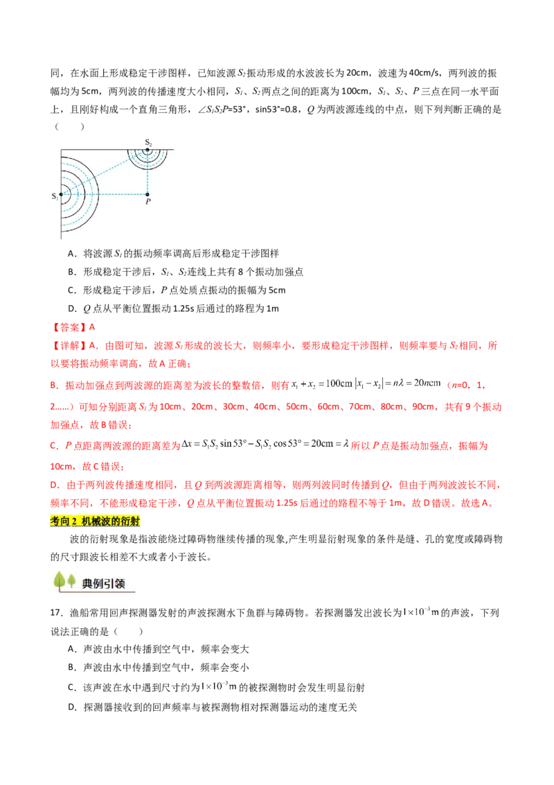 考点30机械波（核心考点精讲精练）（解析版）_4.2025物理总复习_2025年新高考资料_一轮复习_备战2025年高考物理一轮复习考点帮（新高考通用）
