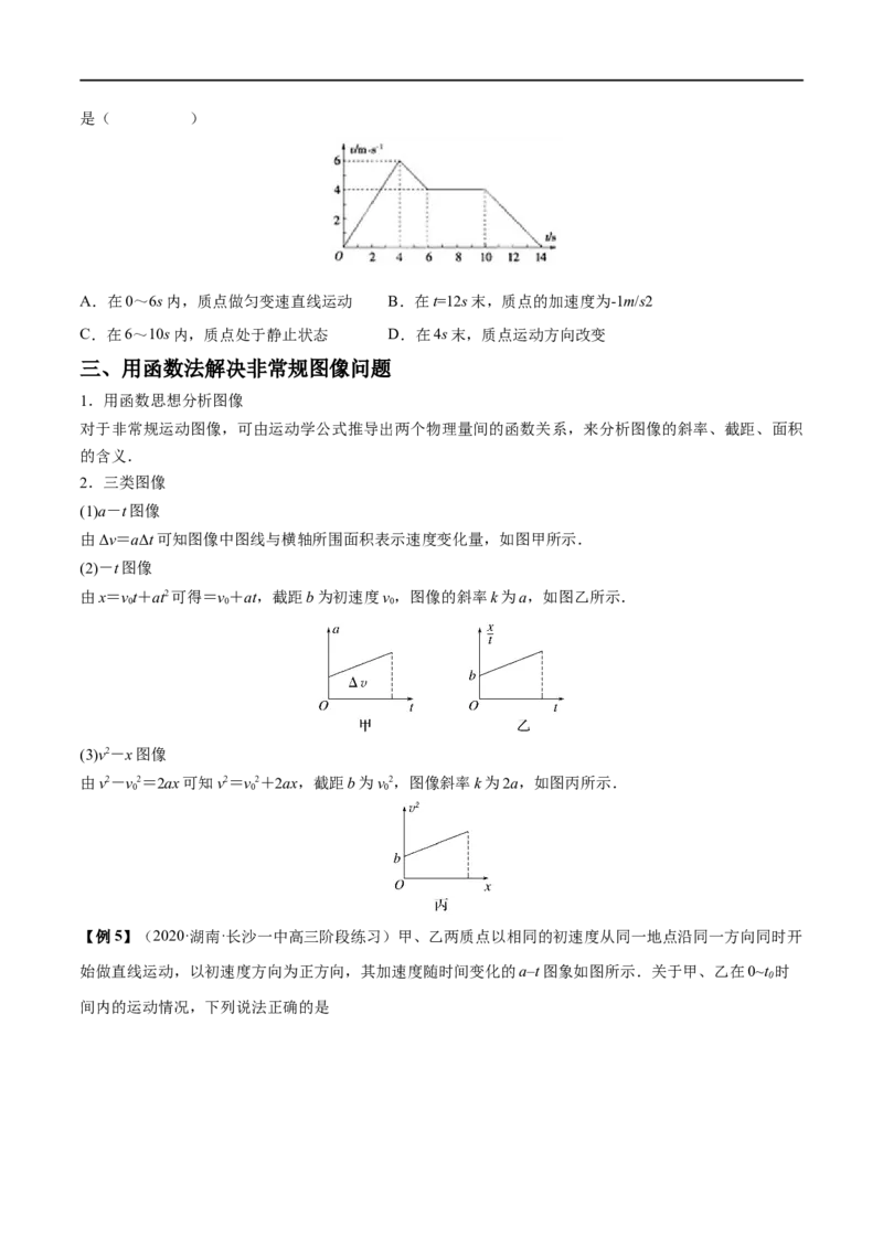 难点01运动图像问题&mdash;&mdash;全攻略备战2023年高考物理一轮重难点复习（原卷版）_4.2025物理总复习_2023年新高复习资料_一轮复习_全攻略备战2023年高考物理一轮重难点复习