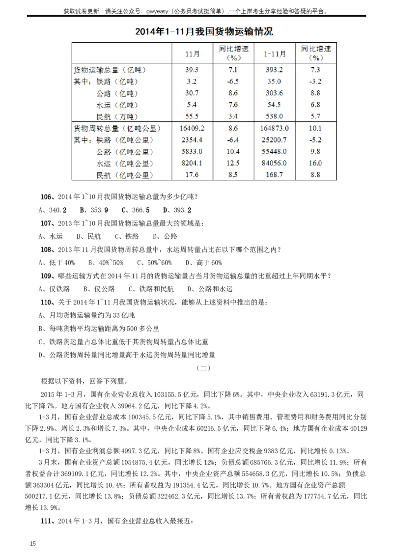 2016年423公务员联考《行测》真题（内蒙古卷）_34省+国考真题_此文件夹为word版,不推荐使用_此word版为,不推荐使用_此word版为,不推荐使用_题目