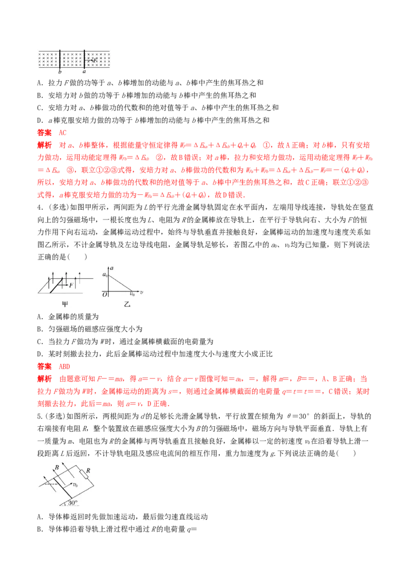 训练二十四电磁感应中的动力学和能量问题-备战2024年高考物理一轮复习专题复习与训练(解析版）_4.2025物理总复习_2024年新高考资料_3.2024专项复习