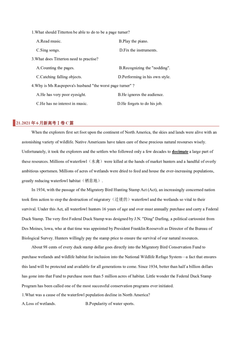 专题07阅读理解之细节题（原卷版）_3.2025英语总复习_2023年新高考资料_二轮复习_2023年高考英语毕业班二轮热点题型归纳与变式演练（新高考专用）288150943