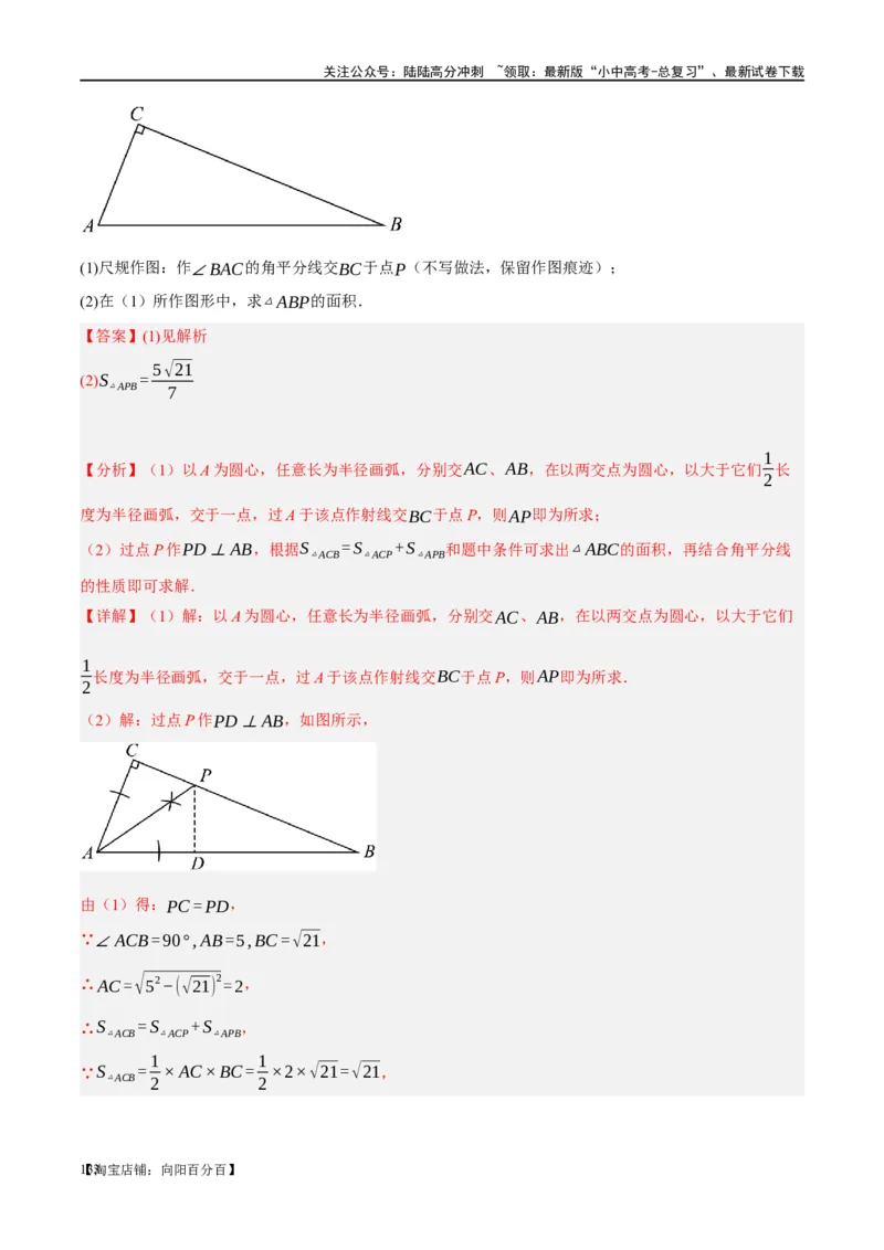 第17讲全等三角形（练习）（解析版）_02中考总复习（2026版更新中）_02-数学-中考总复习_2024年中考复习资料_一轮复习资料_配套练习（原卷版+解析版）_教师版（含答案解析）