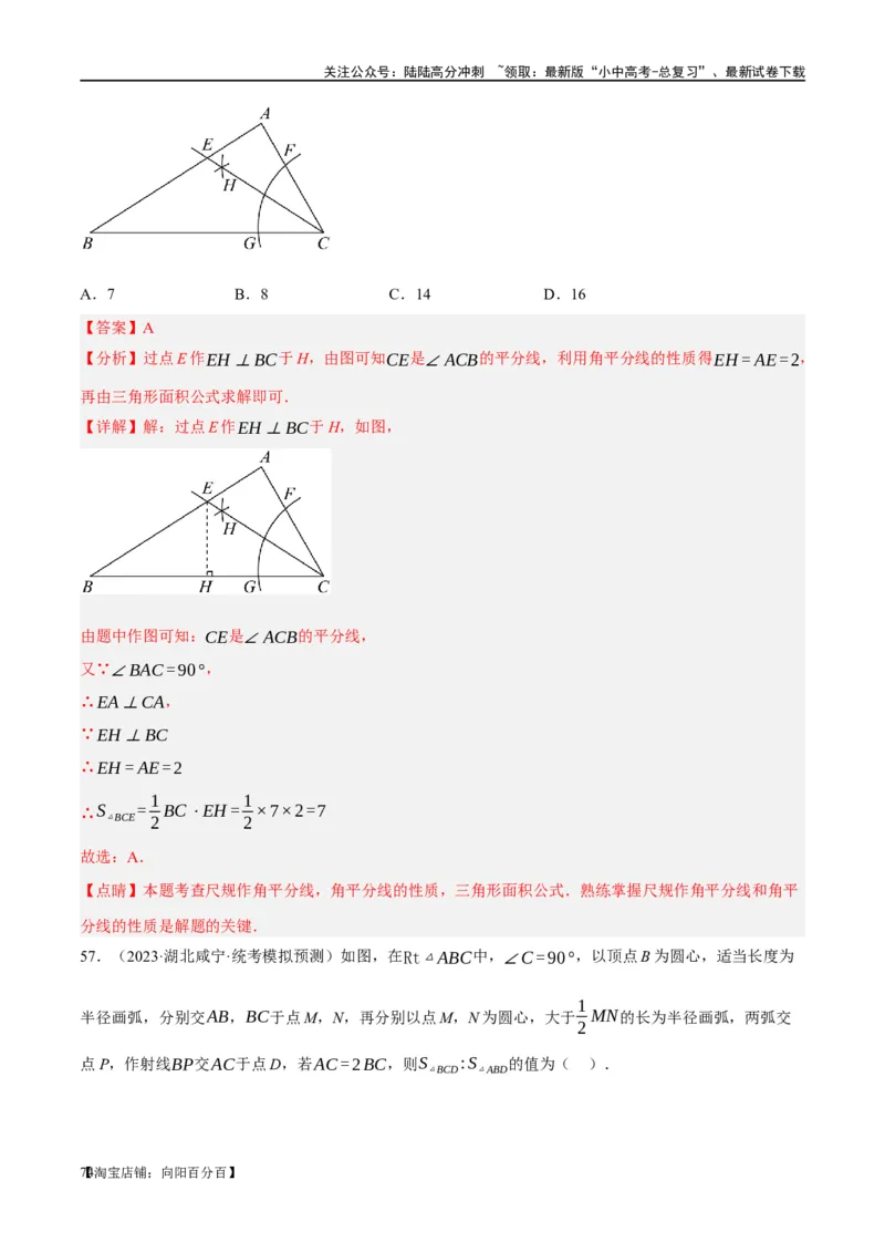 第17讲全等三角形（练习）（解析版）_02中考总复习（2026版更新中）_02-数学-中考总复习_2024年中考复习资料_一轮复习资料_配套练习（原卷版+解析版）_教师版（含答案解析）