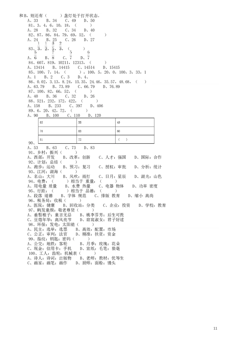 2020年广东选调生和急需紧缺专业公务员招录笔试《思维能力测验》真题_34省+国考真题_此文件夹为word版,不推荐使用_此word版为,不推荐使用_广东公务员考试真题word版