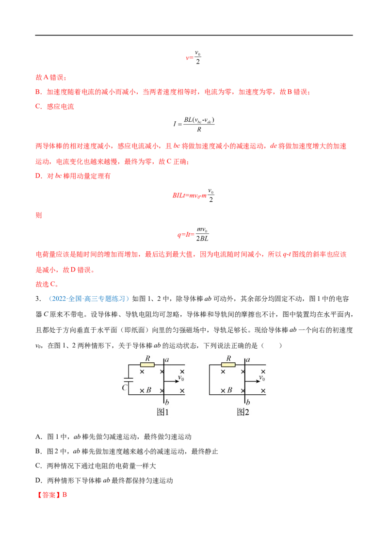 难点24动量观点在电磁感应中的应用&mdash;&mdash;全攻略备战2023年高考物理一轮重难点复习（解析版）_4.2025物理总复习_2023年新高复习资料_一轮复习