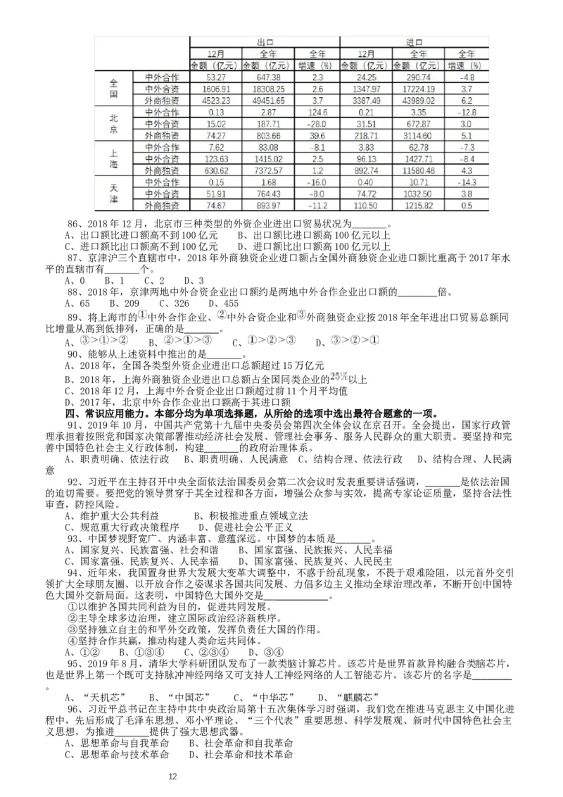 2020年上海公务员考试《行测》真题（B类）_34省+国考真题_此文件夹为word版,不推荐使用_此word版为,不推荐使用_此word版为,不推荐使用_题目