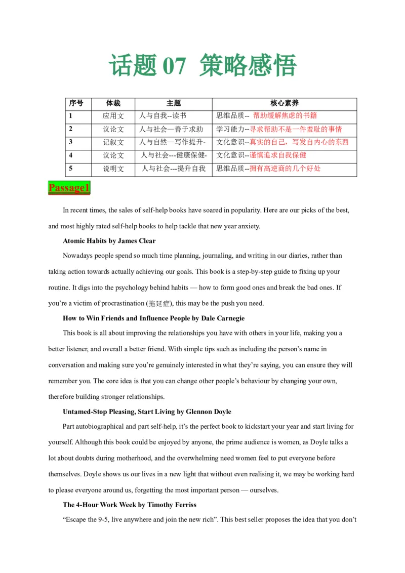 专题07策略感悟-2023年高考英语阅读理解考前预测60篇_3.2025英语总复习_2023年新高考资料_专项复习_阅读理解专项_2023年高考英语阅读理解考前预测60篇2985853