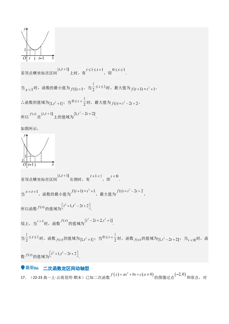 专题05二次函数与一元二次方程、不等式（九大题型+模拟精练）（解析版）_2.2025数学总复习_2025年新高考资料_一轮复习