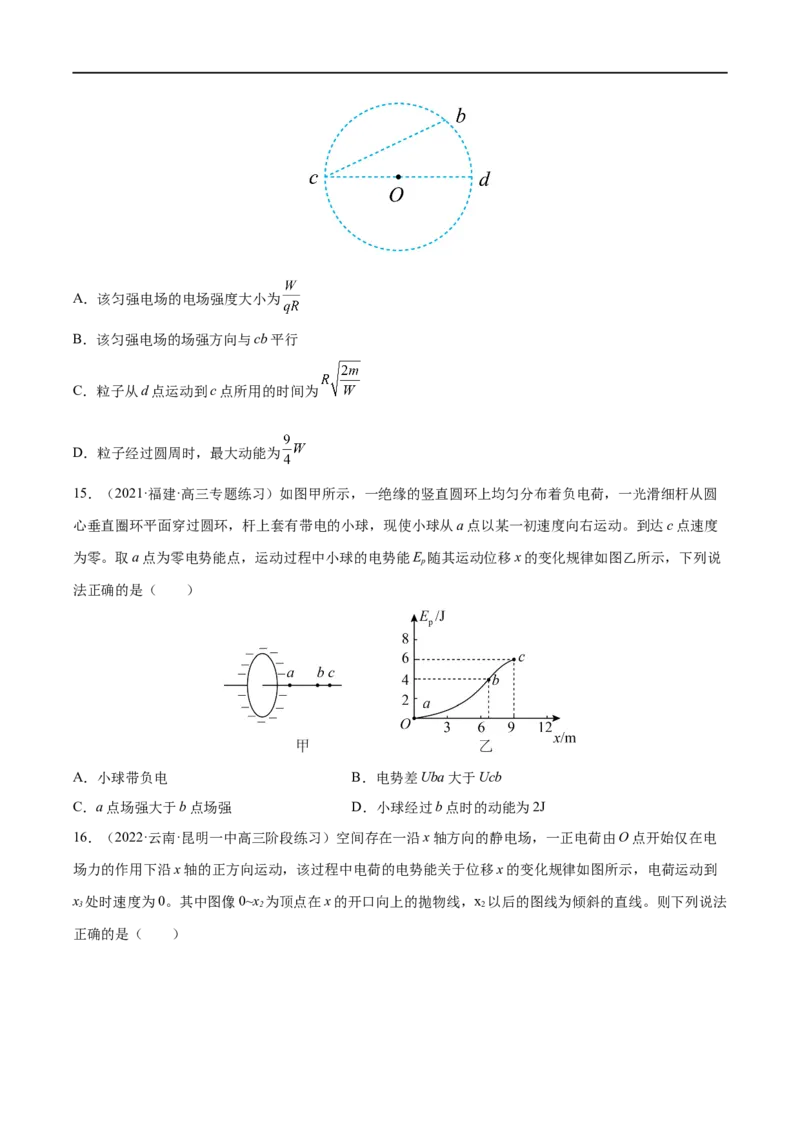 难点14电场性质的综合应用&mdash;&mdash;全攻略备战2023年高考物理一轮重难点复习（原卷版）_4.2025物理总复习_2023年新高复习资料_一轮复习_全攻略备战2023年高考物理一轮重难点复习