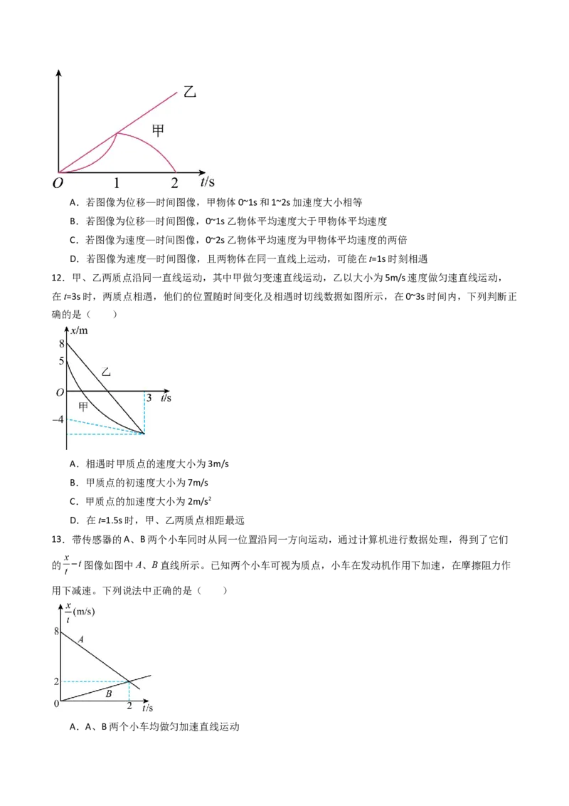 考点04运动图像问题追及相遇问题&nbsp;（核心考点精讲精练）（原卷版）_4.2025物理总复习_2025年新高考资料_一轮复习_备战2025年高考物理一轮复习考点帮（新高考通用）