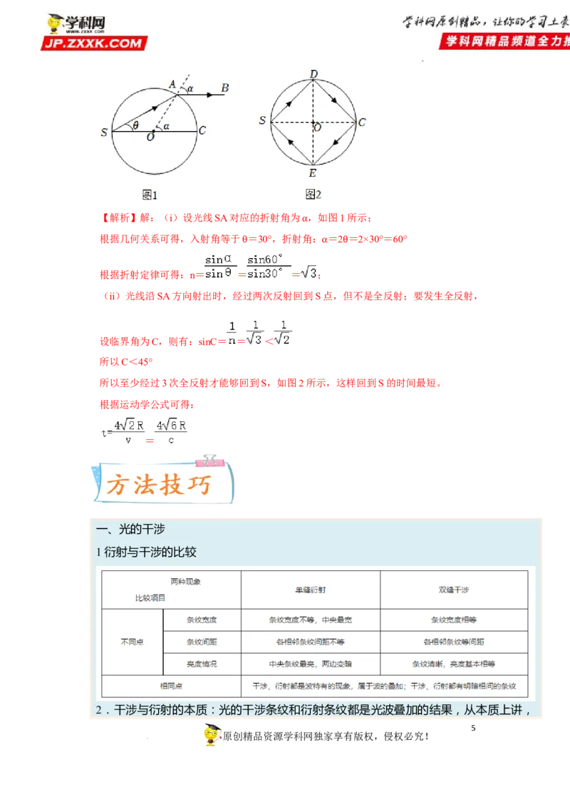 考向17光-备战2023年高考物理一轮复习考点微专题（全国通用）（解析版）_4.2025物理总复习_赠品通用版（老高考）复习资料_一轮复习