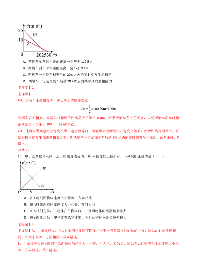考点04运动图像问题追及相遇问题&nbsp;（核心考点精讲精练）（解析版）_4.2025物理总复习_2025年新高考资料_一轮复习_备战2025年高考物理一轮复习考点帮（新高考通用）